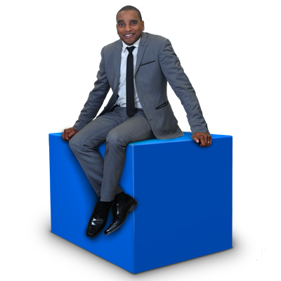 Dennis Tennial sitting on a box