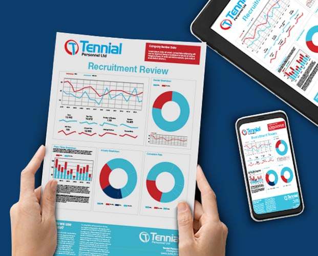 Tennial Personnel Recruitment Review Report on Blue Background